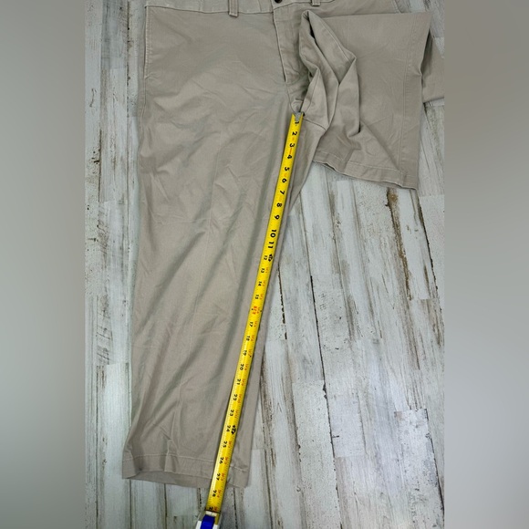 Oak Hill Dress Pants Mens 44x28 Tan Khaki Pleated Chinos Trousers Casual Work - Picture 8 of 11